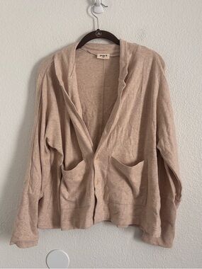 NWOT Pact Women's Size XS Beige Organic Cotton Button Front Cardigan Sweater